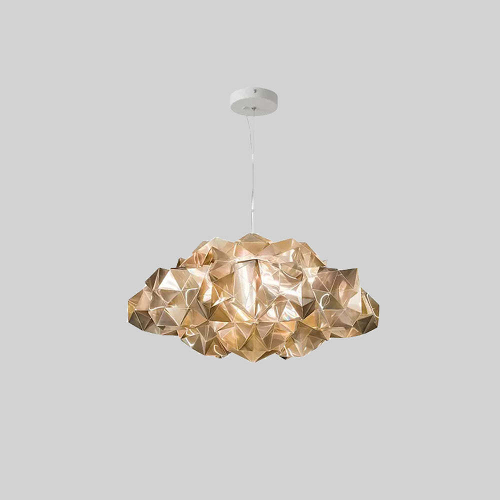 Bella Acrylic Pendant Light - Gold Diamond Cloud Design