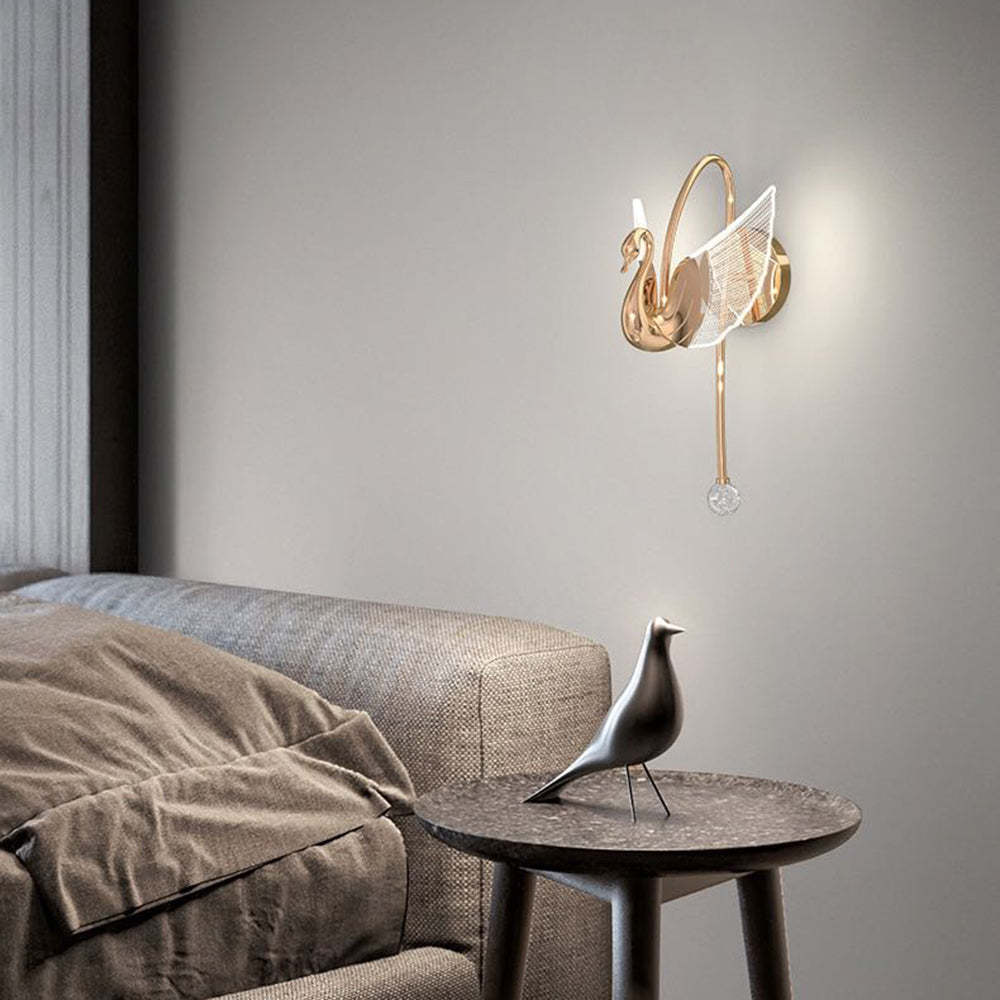 Kady Swan Wall Lamp in Bedroom