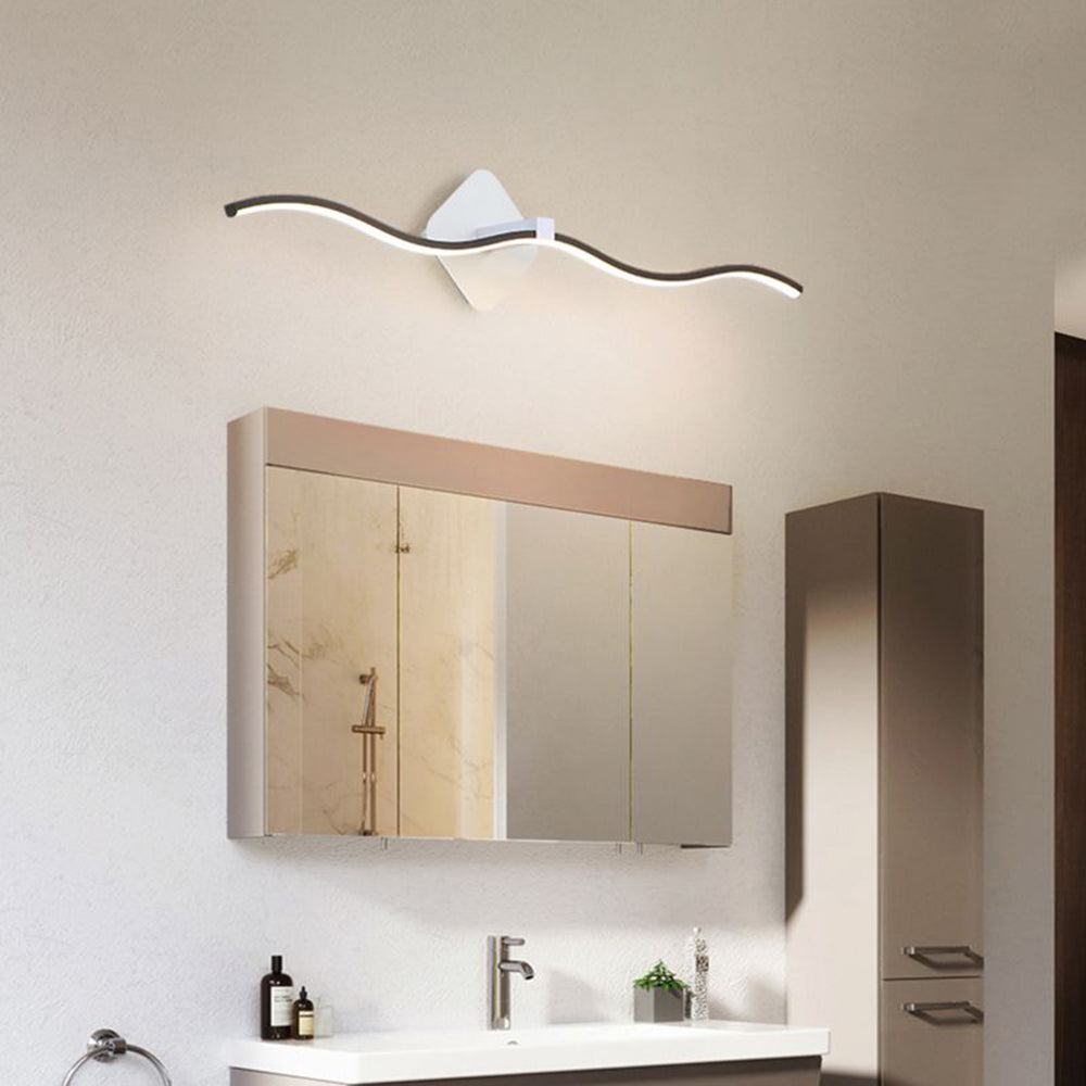 Minimalist Louise Wave Wall Lamp in bathroom setting