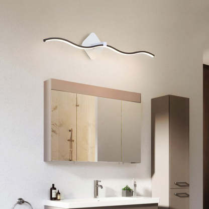 Minimalist Louise Wave Wall Lamp in bathroom setting