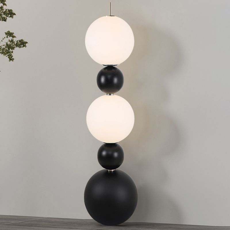 Las Sola Valentina modern ball floor lamp, resin & glass