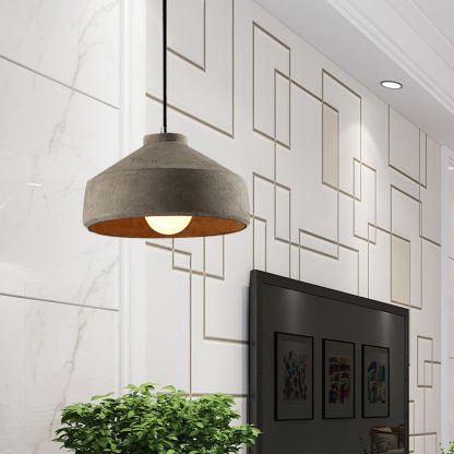 Byers Cement Pendant Light over Living Room Decor