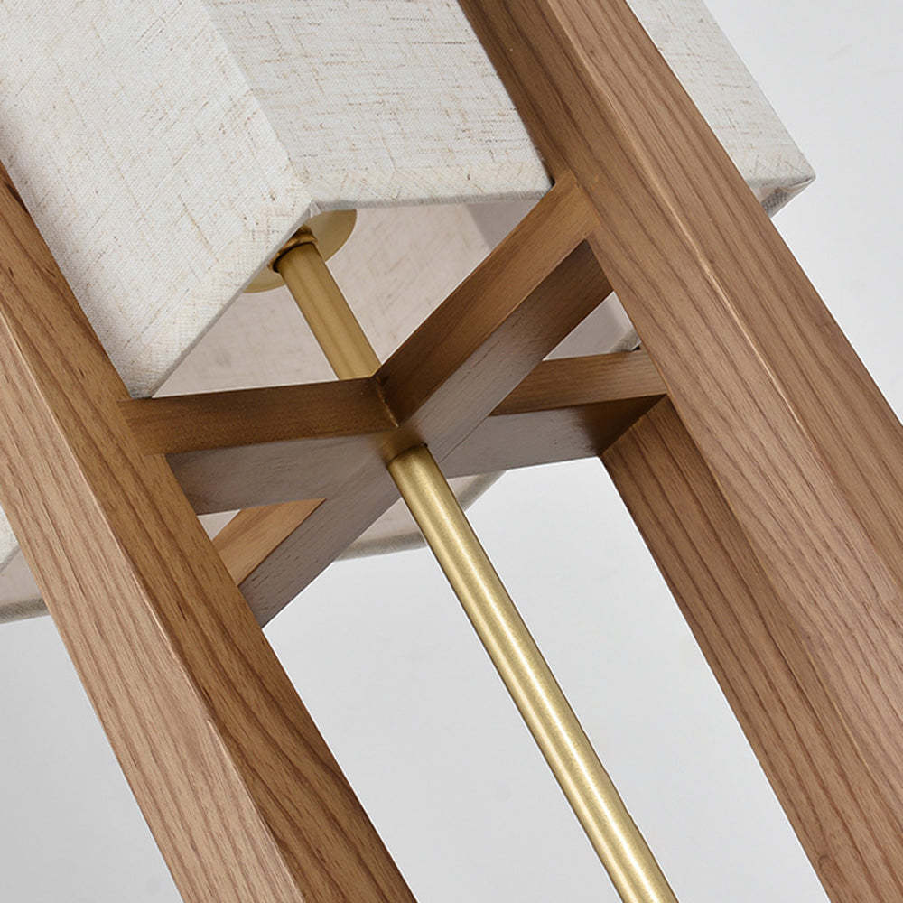 Ozawa Wood Fabric Floor Lamp detail.