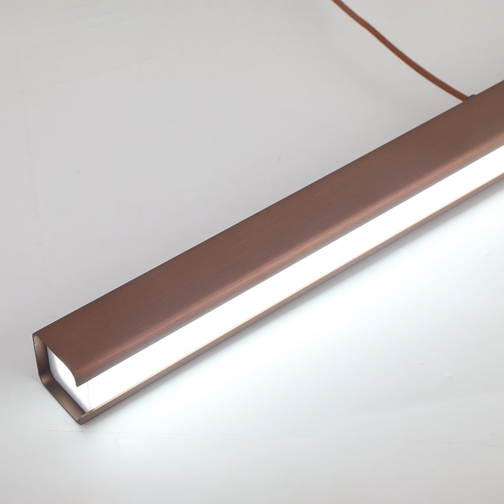 Bronze Edge LED pendant light, close up Edge Modern Linear Metal LED Pendant Light