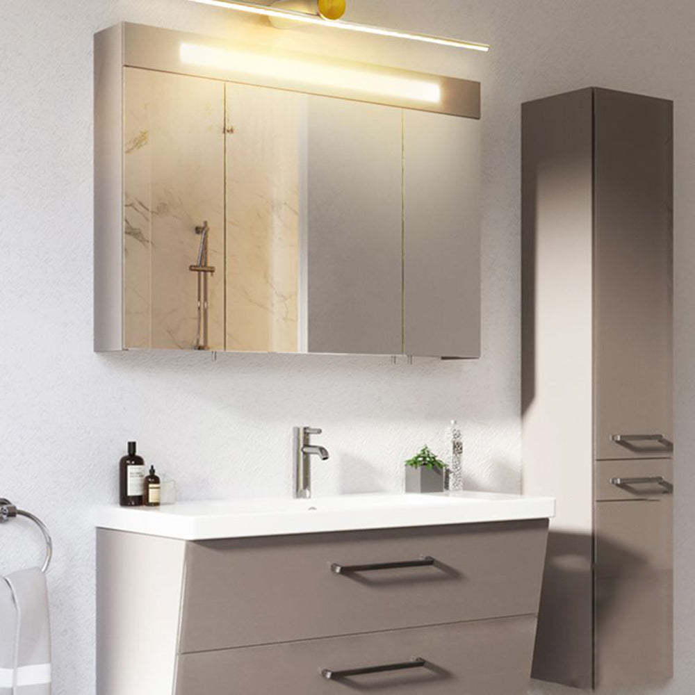 Modern bathroom vanity set with Leigh metal wall lamp