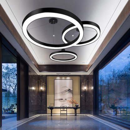 Modern entryway with Arisha Ring Pendant Lights