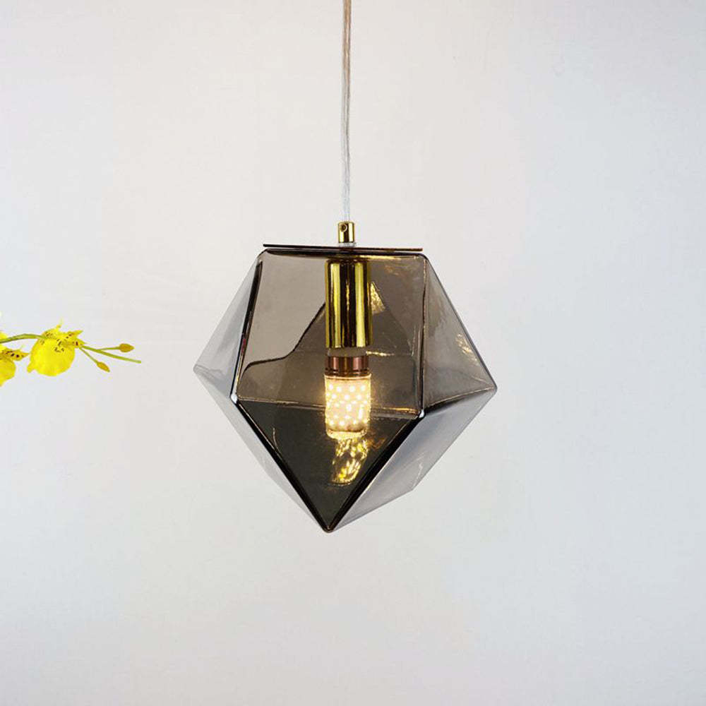Hailie Modern Glass Pendant Light, Smoke Gray