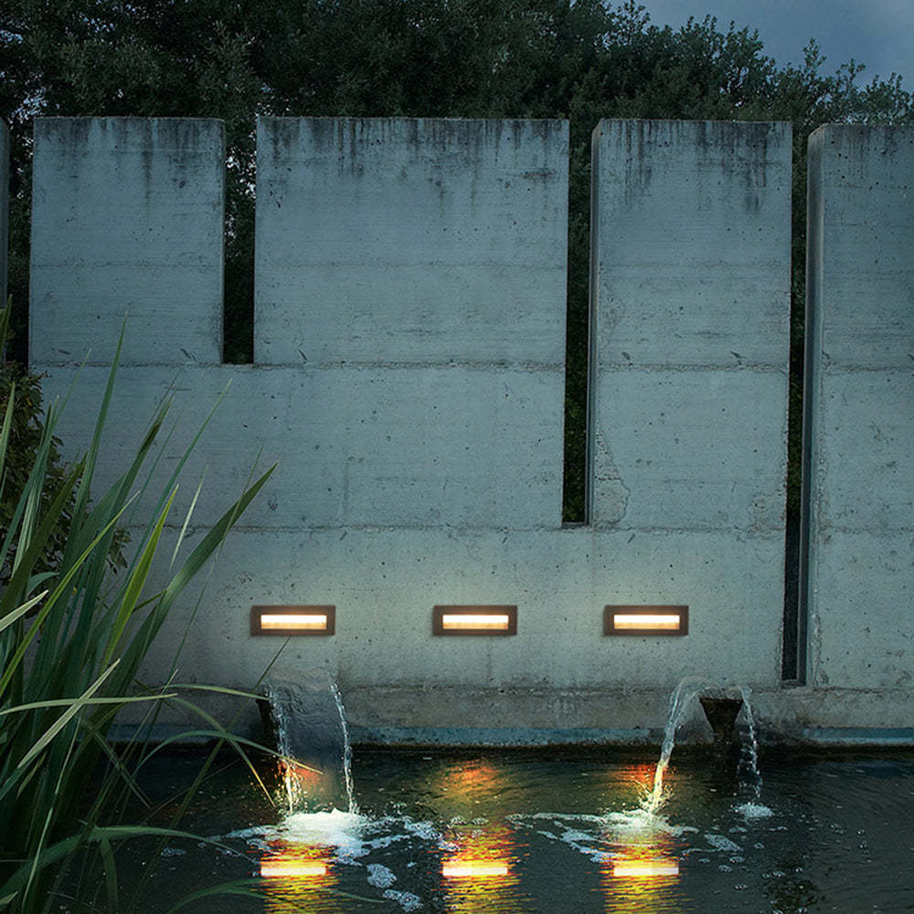 Orr modern outdoor step lights on concrete wall