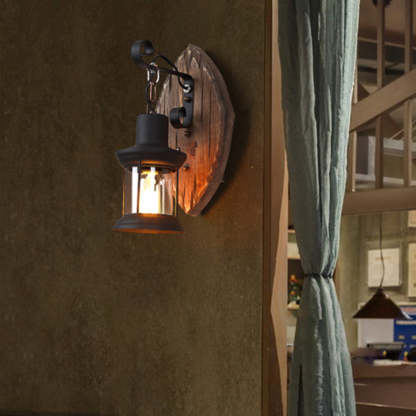 Austin Wall Lamp - Leaf Wood & Metal Sconce
