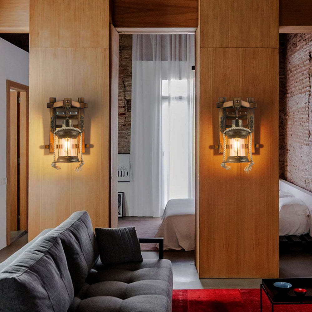 Austin Lantern Wall Lamp in Living Room