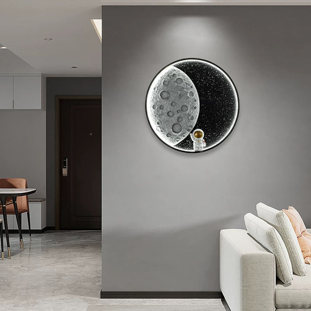 Astronaut Moon Lamp: Elif Kids Room Wall Lighting Decor