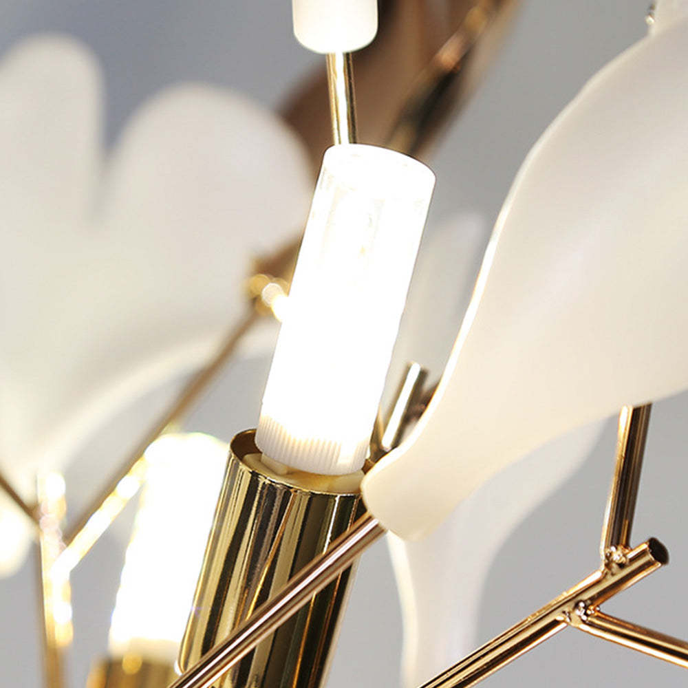 Olivia Floor Lamp leaf detail, artistic ceramic and metal