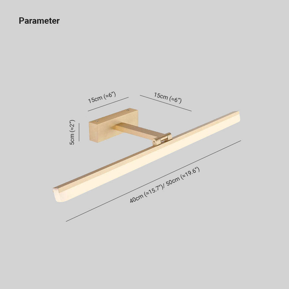 Edge wall lamp dimensions, 40cm or 50cm linear light