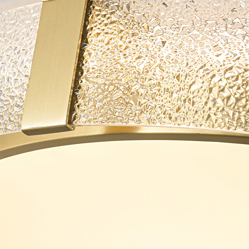 Quinn Round Metal Glass Ceiling Light Detail