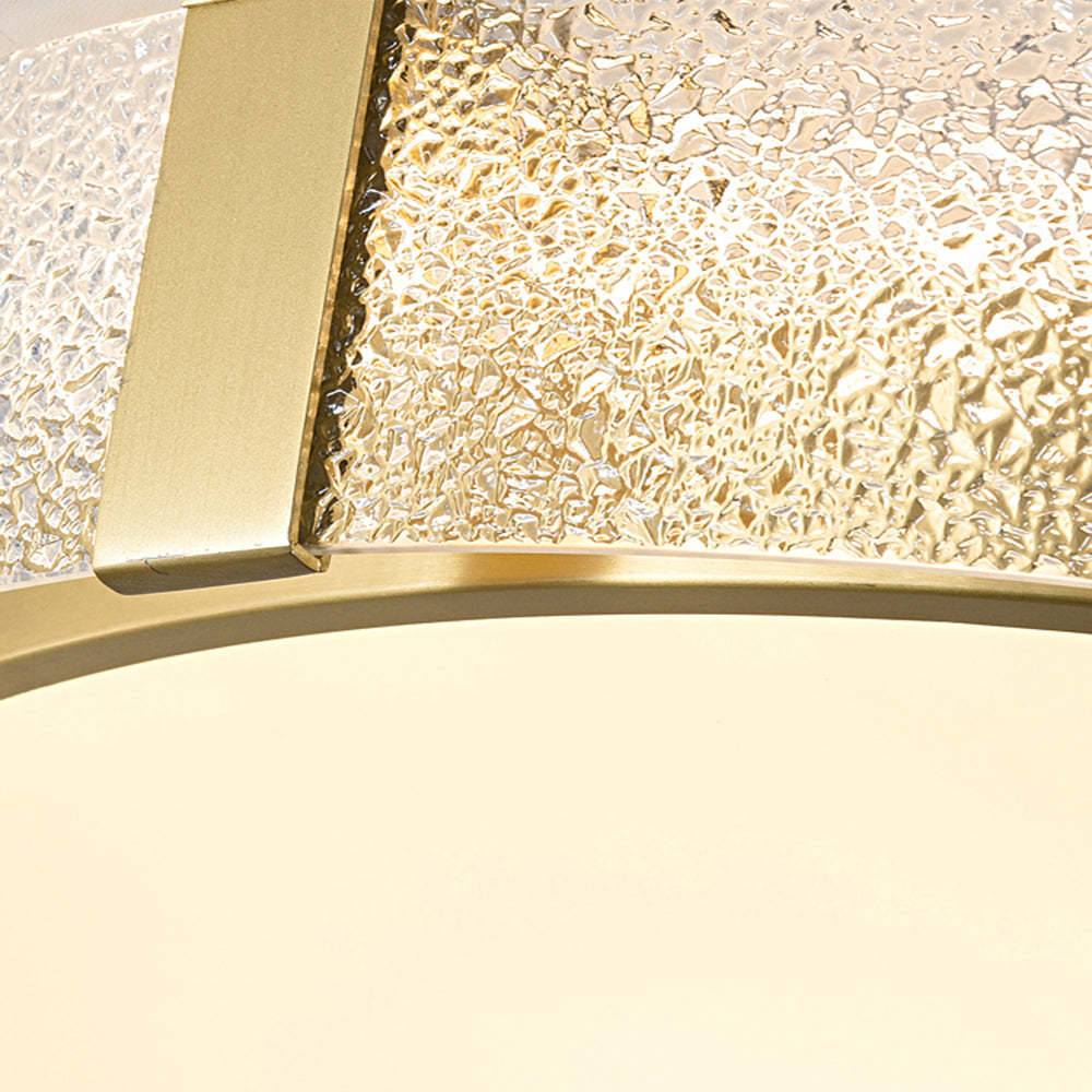 Quinn Round Metal Glass Ceiling Light Detail