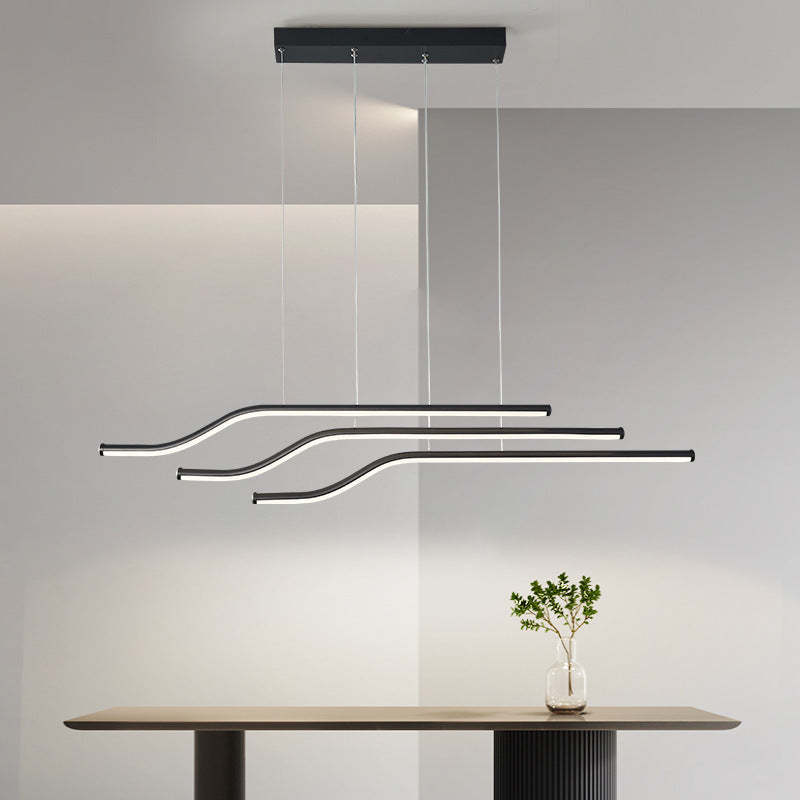 Black Louise Tri-Curved Pendant Light by Lassola