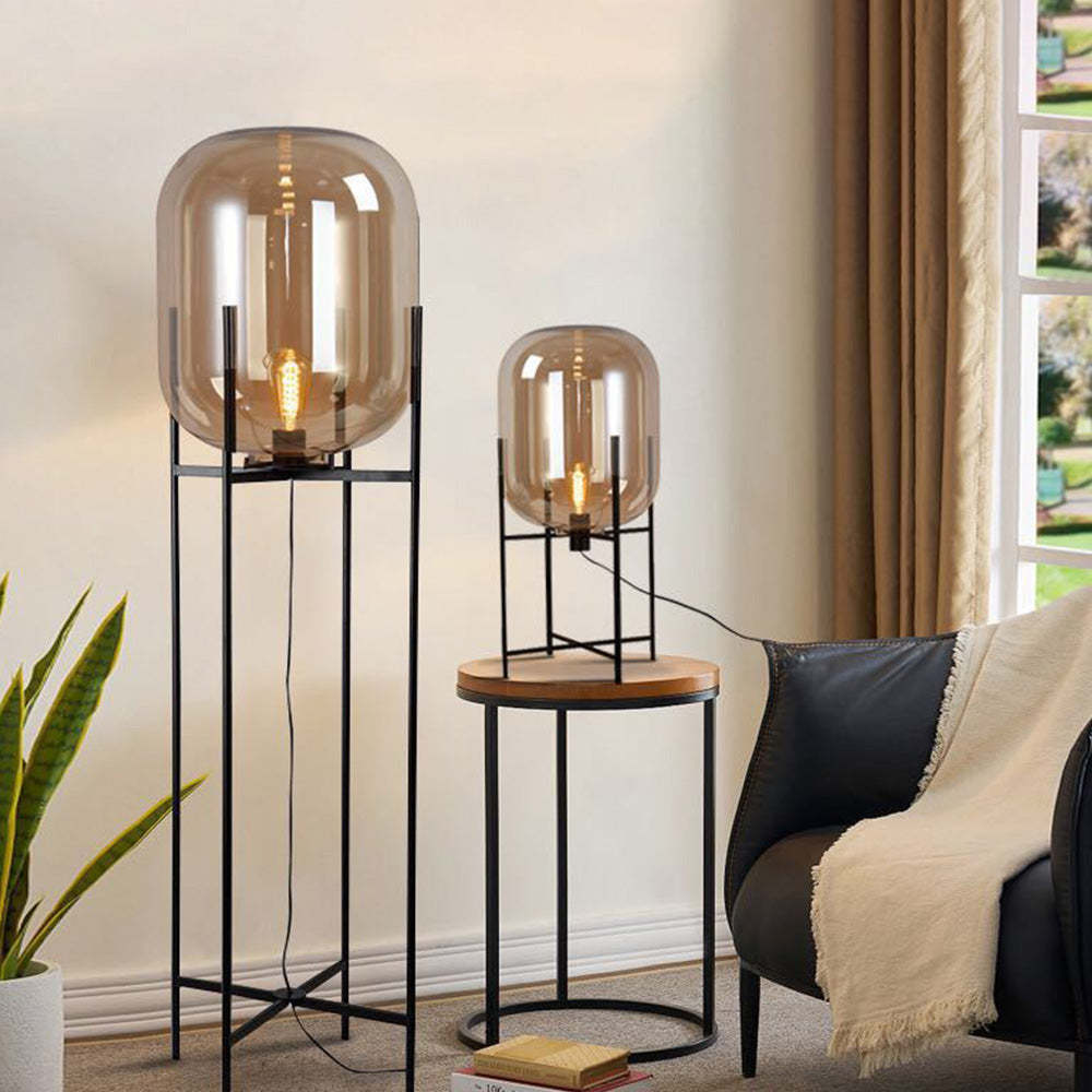 Salgado Modern Floor Lamp and Table Lamp Set, Living Room