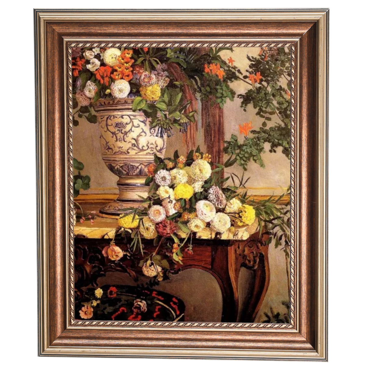 Flowers by Frederic Bazille oil painting reproduction in a decorative frame