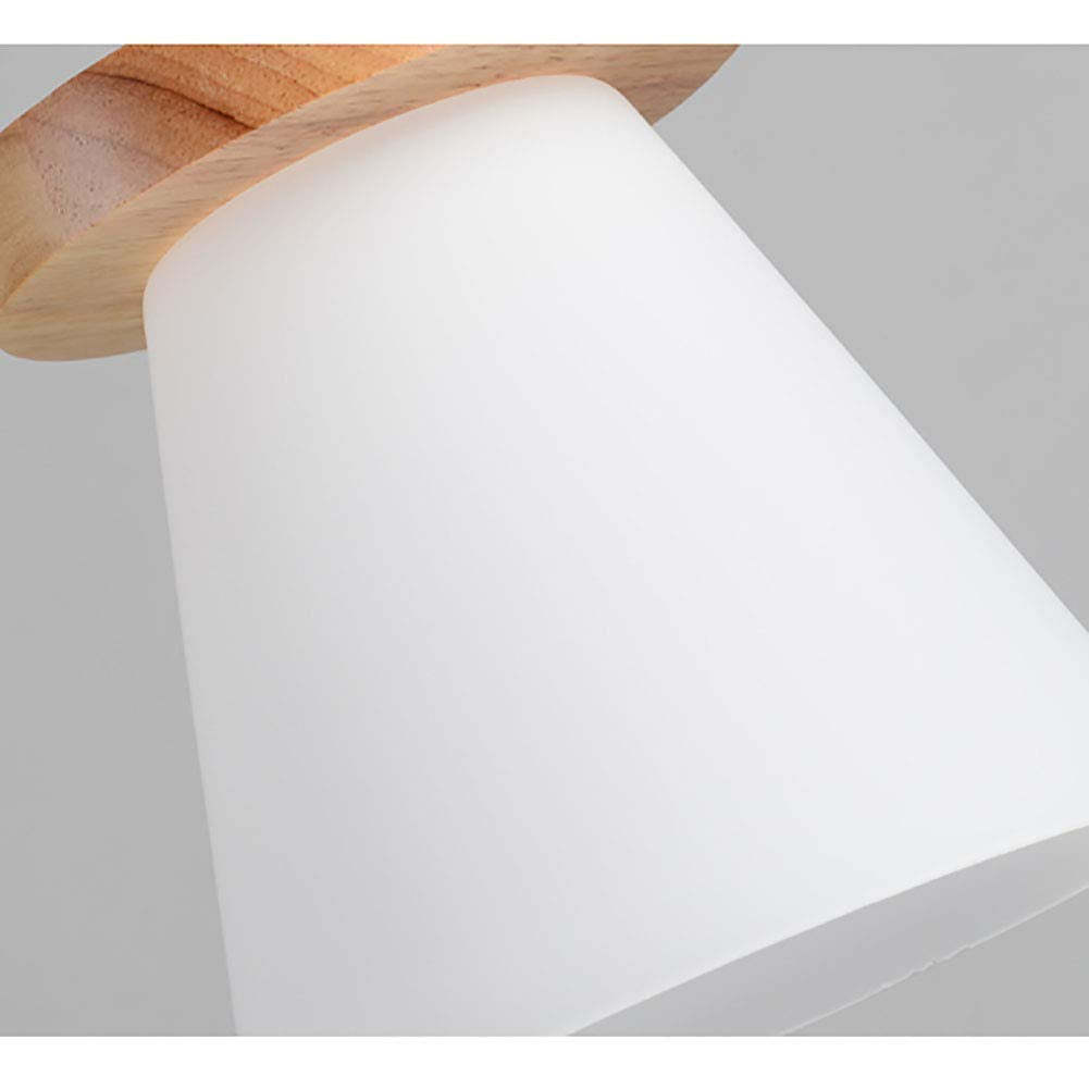 Hailie Minimalism LED Pendant Light: Wood and Glass Cone