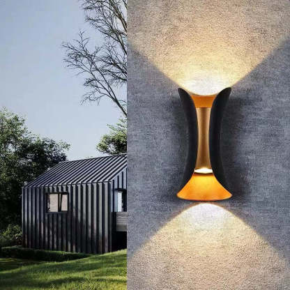 Orr LED outdoor wall light on gray stone