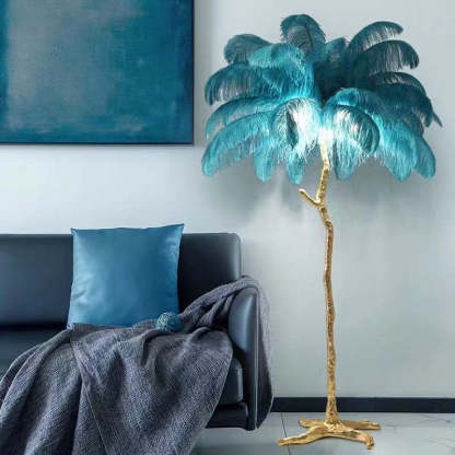 O'Moore Nordic Luxury Unique Ostrich Feather Floor Lamp/Table Lamp