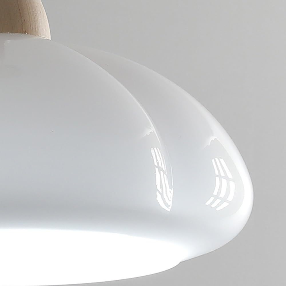 Hailie Retro Pendant Light - White Pumpkin Glass Detail