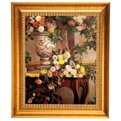 Frederic Bazille Flowers oil painting reproduction in decorative gold frame