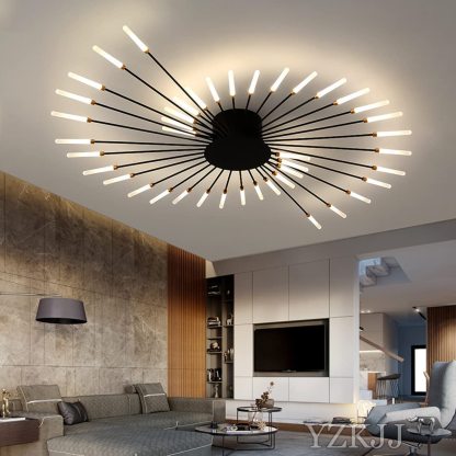 Lowry Fireworks Ceiling Light in modern living room