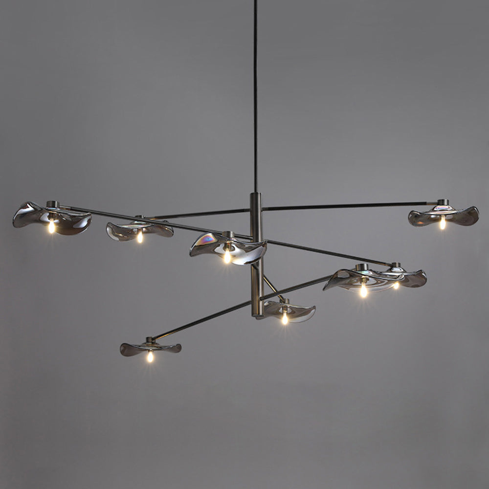 Carins metal pendant light with lotus leaf glass shades