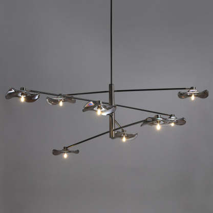 Carins metal pendant light with lotus leaf glass shades