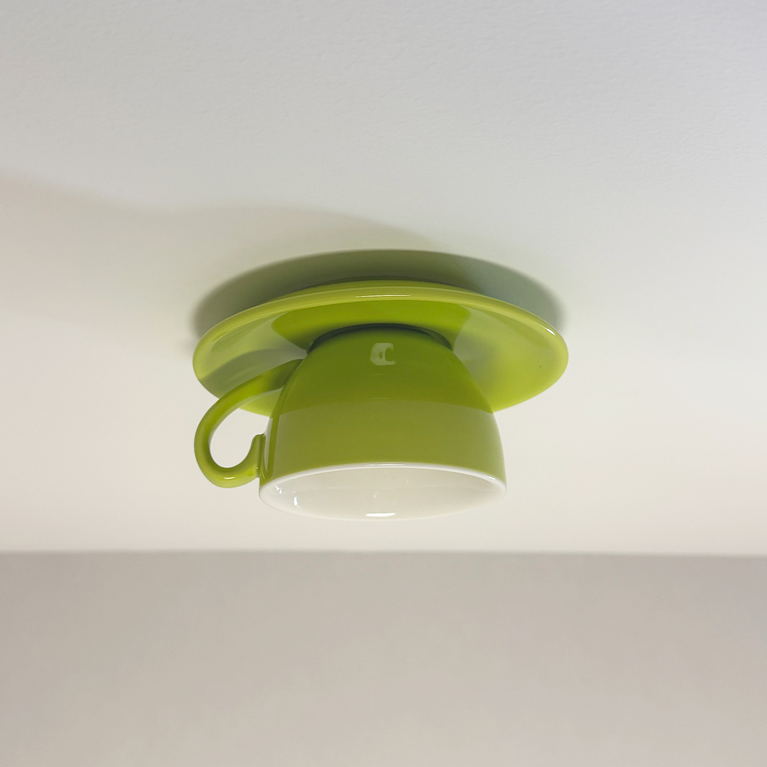 Green Morandi Coffee Cup Ceiling Light