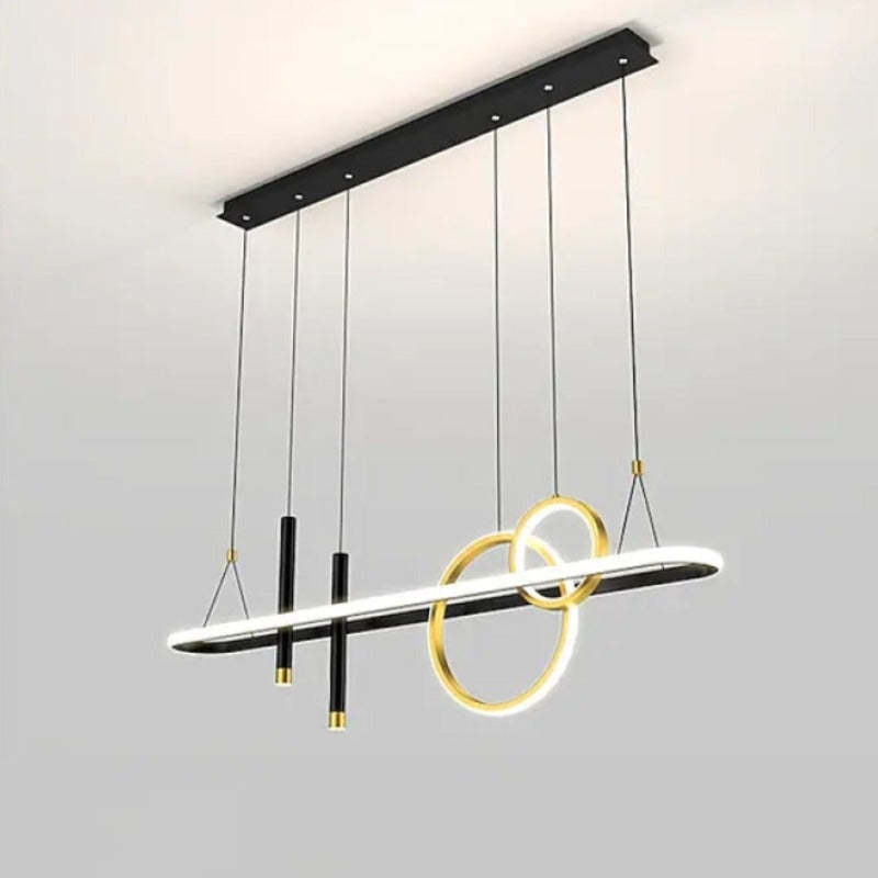 Madina Modern Ring Pendant Light - Black and gold lighting