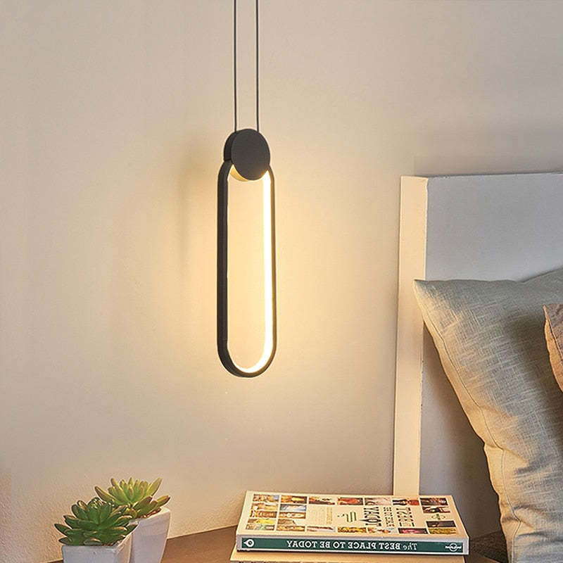 Nyla LED pendant light bedside, minimalist bedroom lighting