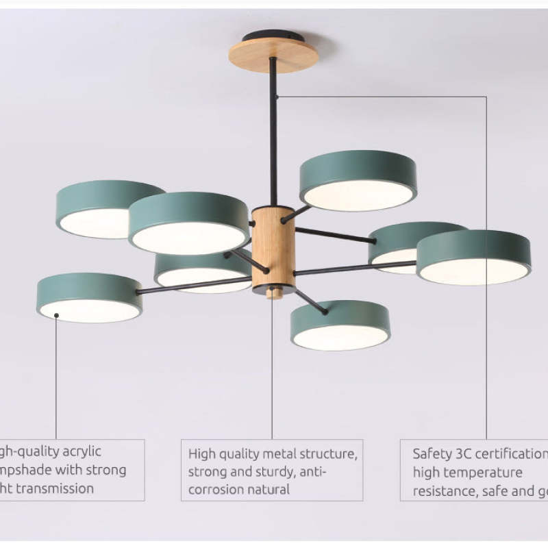 Sienna Art Deco Pendant Light Detail - Acrylic, Metal, Wood