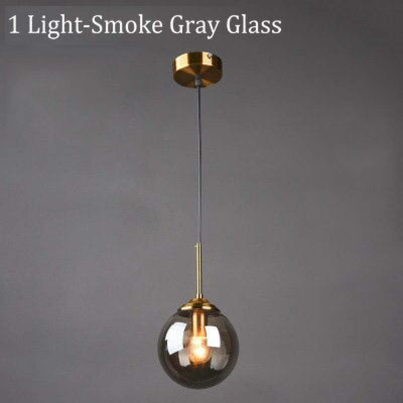 Valentina smoke gray glass pendant light