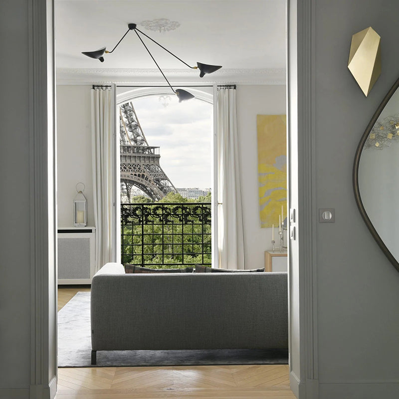 Schmitt Pendant Light in Paris apartment with Eiffel Tower view