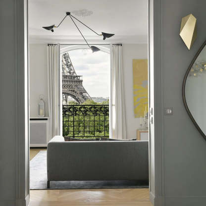 Schmitt Pendant Light in Paris apartment with Eiffel Tower view