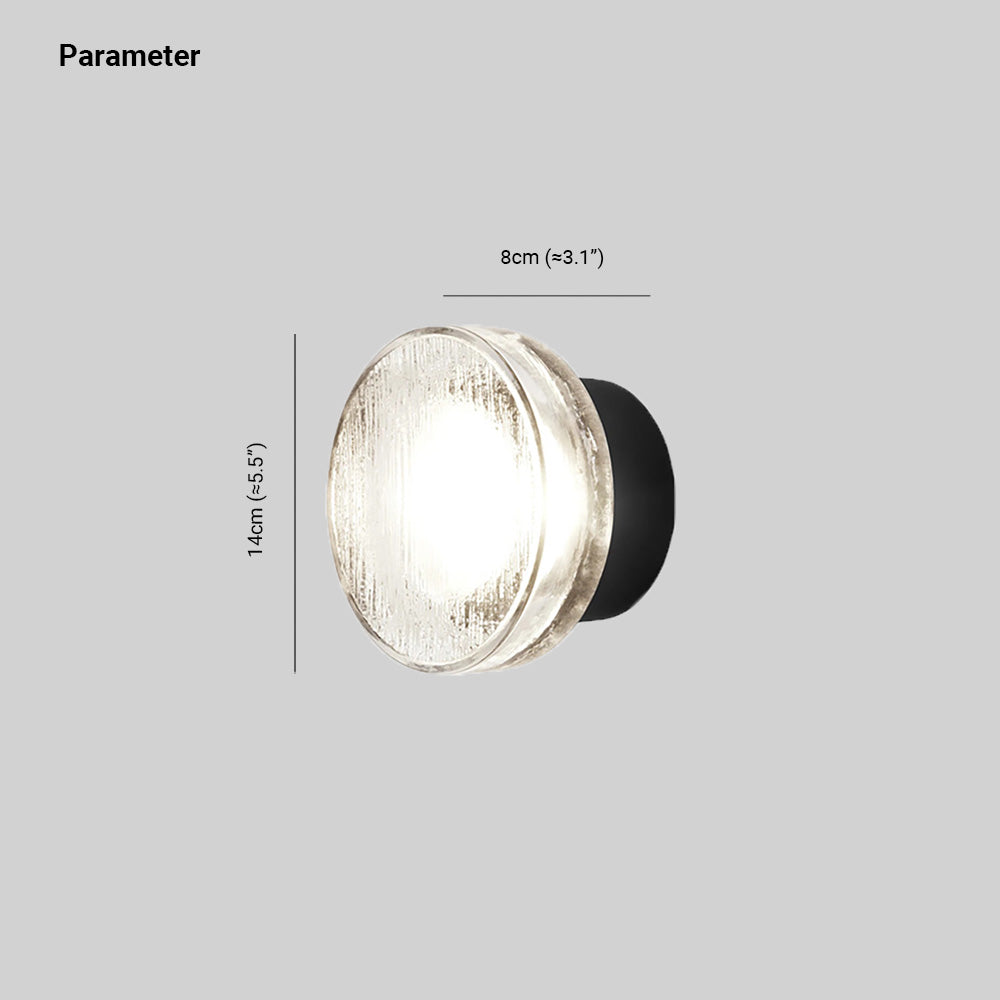 Valentina Mini Outdoor Wall Lamp dimensions, transparent glass, Lassola lighting