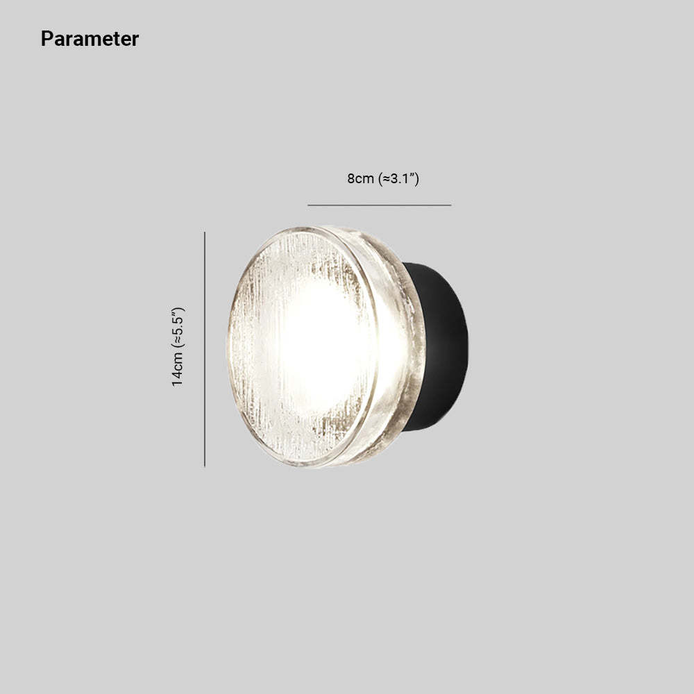 Valentina Mini Outdoor Wall Lamp dimensions, transparent glass, Lassola lighting