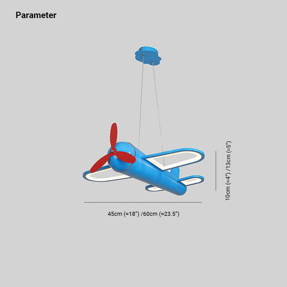 Blue Minori Airplane Pendant Light Dimensions