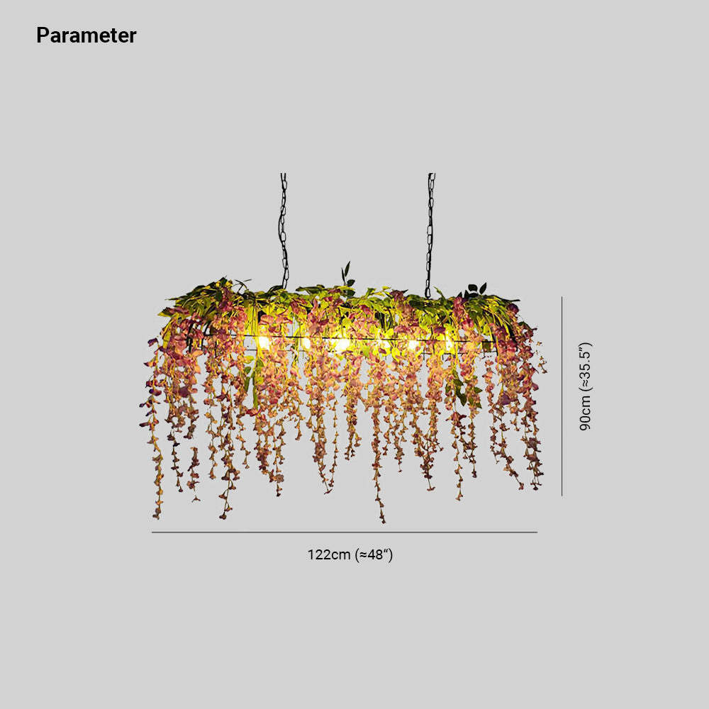Rectangular floral pendant light dimensions