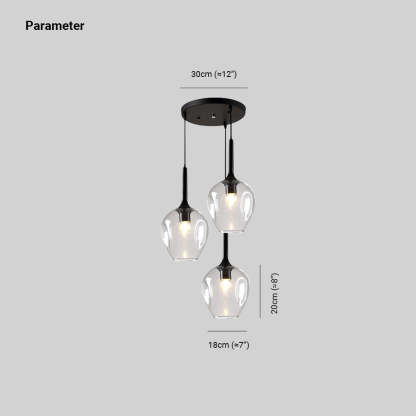 Valentina pendant light dimensions. Nordic style glass cluster light.
