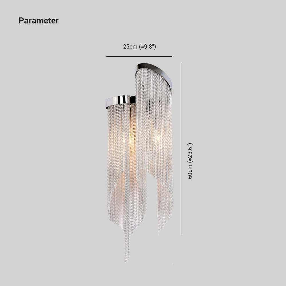 Colon Wall Lamp Dimensions, 25cm x 60cm, Modern Art Deco
