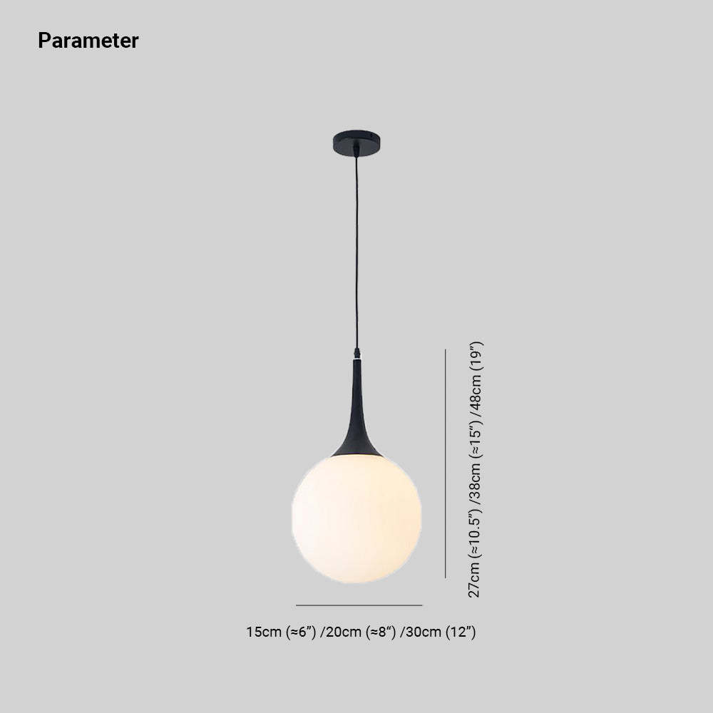 Valentina pendant light dimensions, modern glass globe