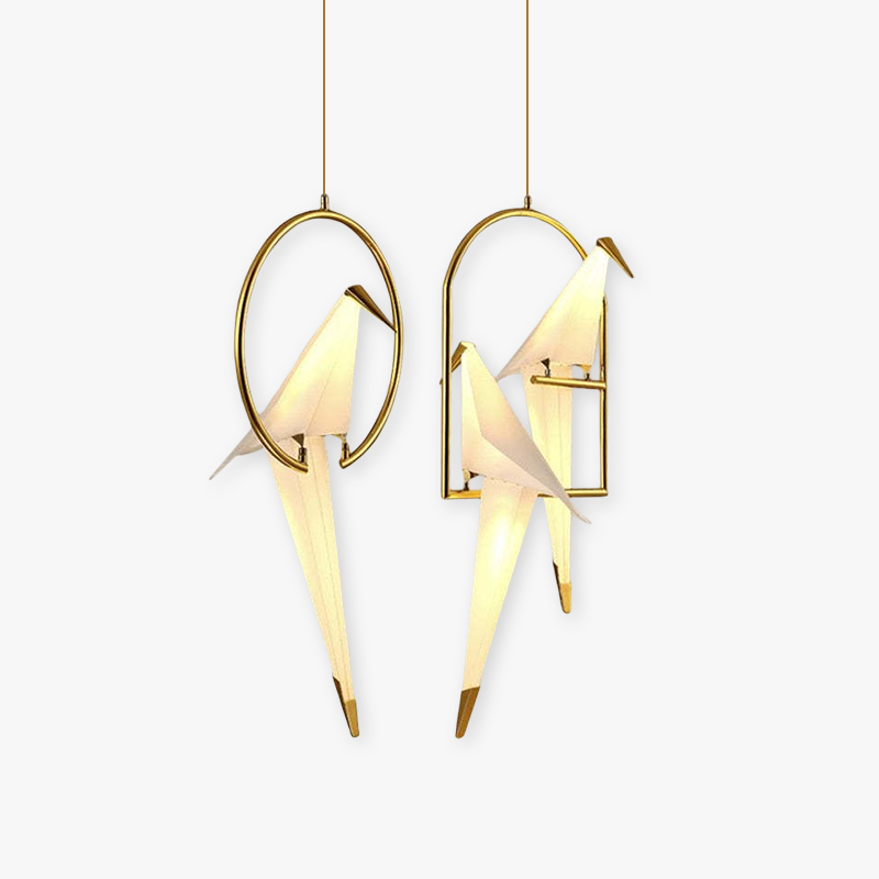 Nordic bird pendant light, modern glass lamp