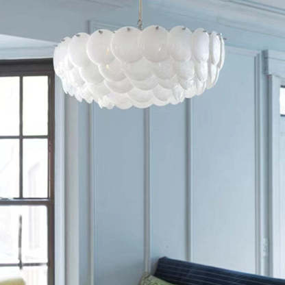 Lottie White Ceramic Leaf Art Deco Chandelier Lighting