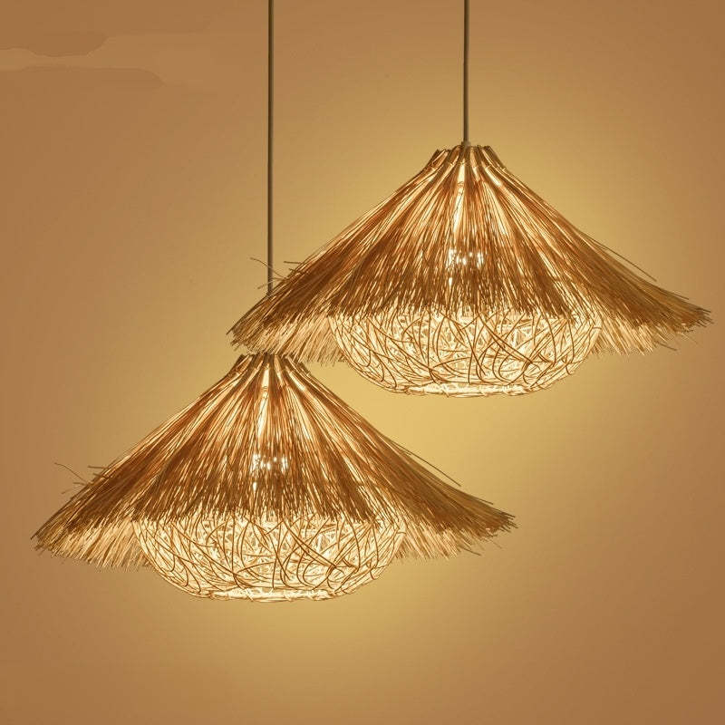 Muto Rattan Pendant Lights - Rustic Home Decor