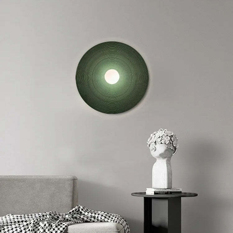 Elif Modern Round Wall Lamp in Green, interior decor