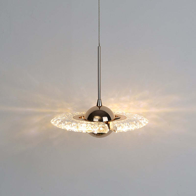 Kristy Nordic Luxury Pendant Light - Detail of crystal and gold design