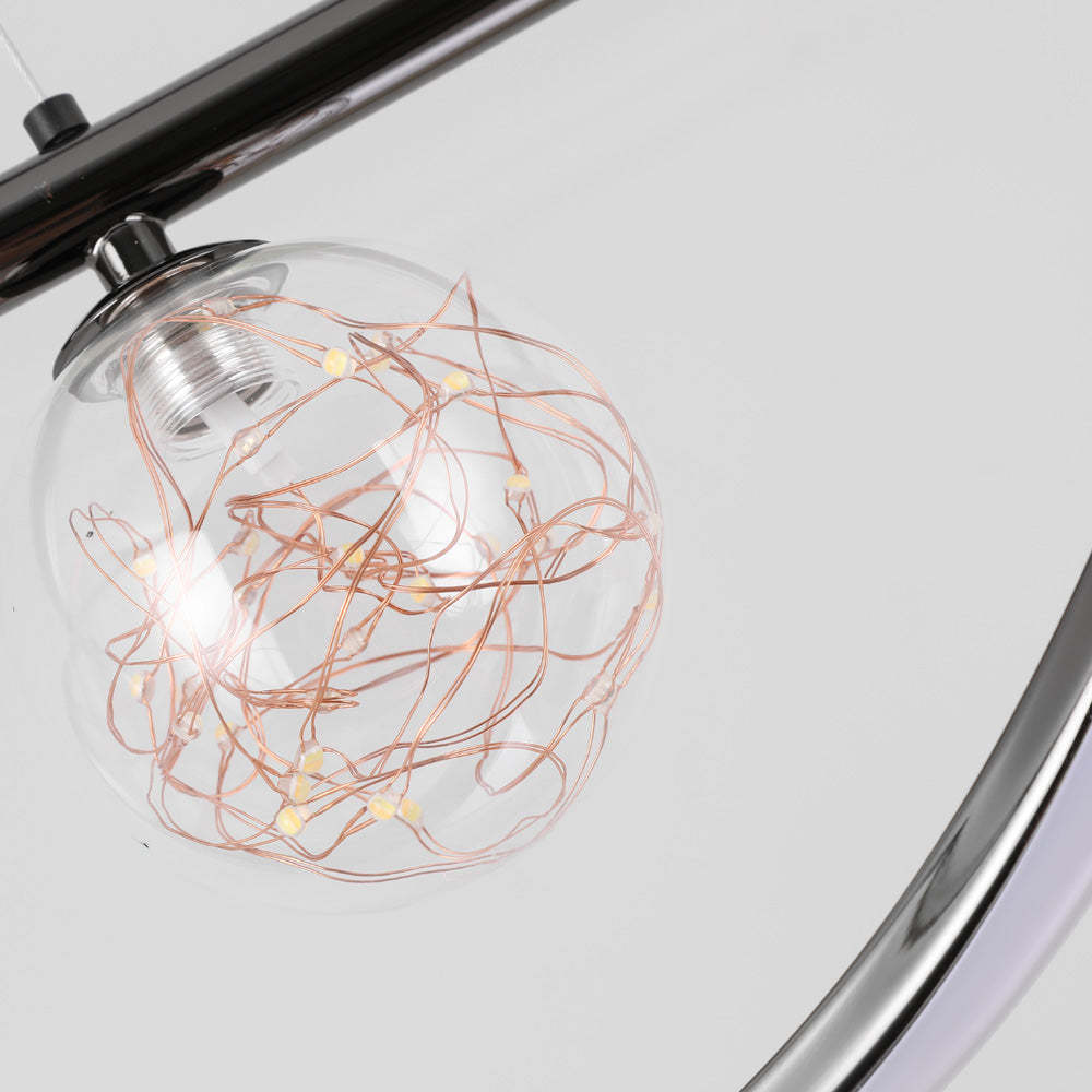 Louise Pendant Light - Glass Globe with LED string